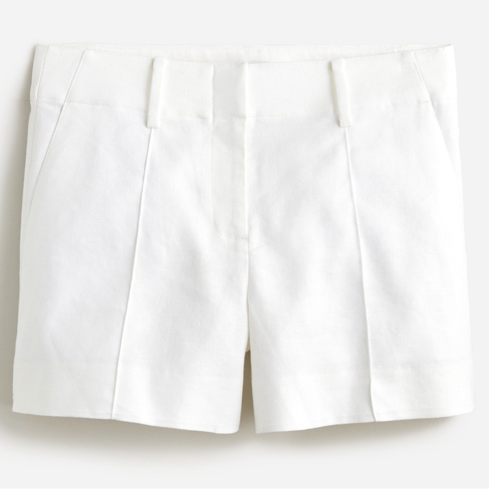Like NEW J. Crew High Rise Pintuck Suit Short in Stretch Linen Blend